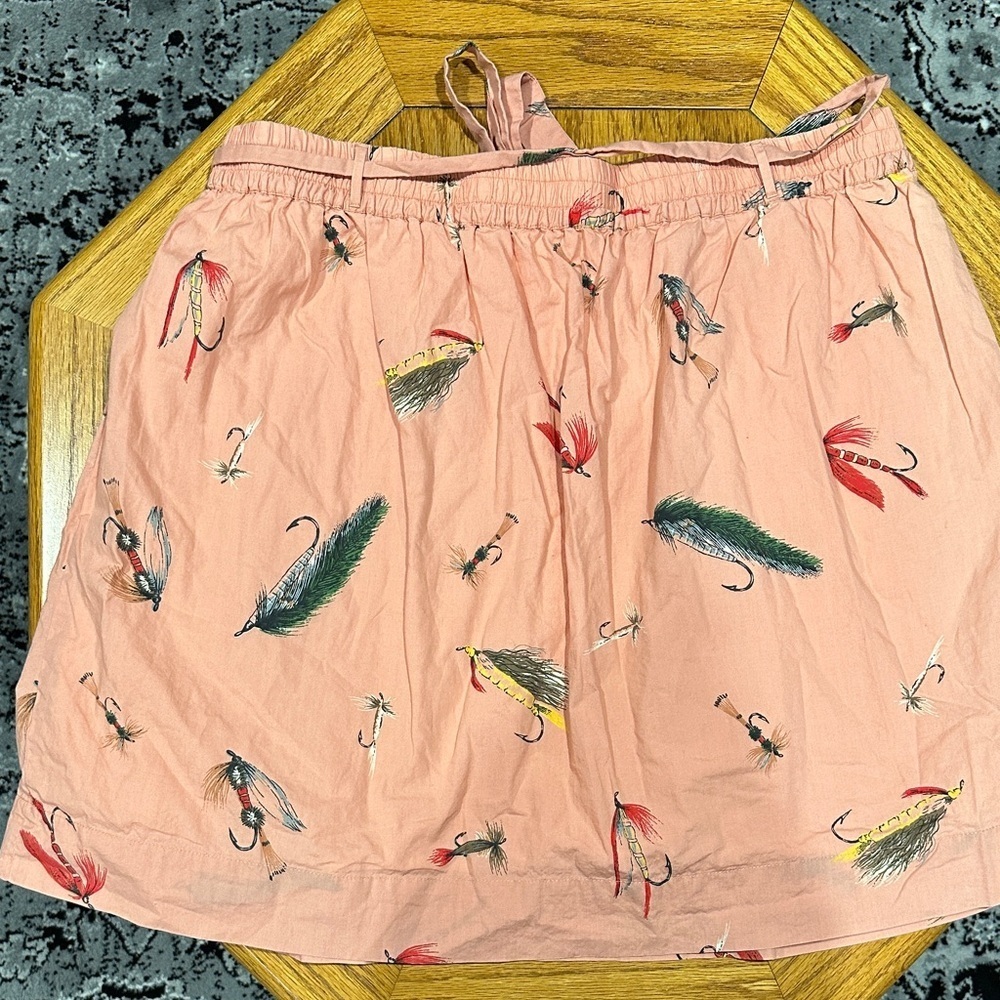 *L.L. BEAN* Pink Stretch Band Tie Waist Fly Fishing Lure Print Size Large - Picture 7 of 8